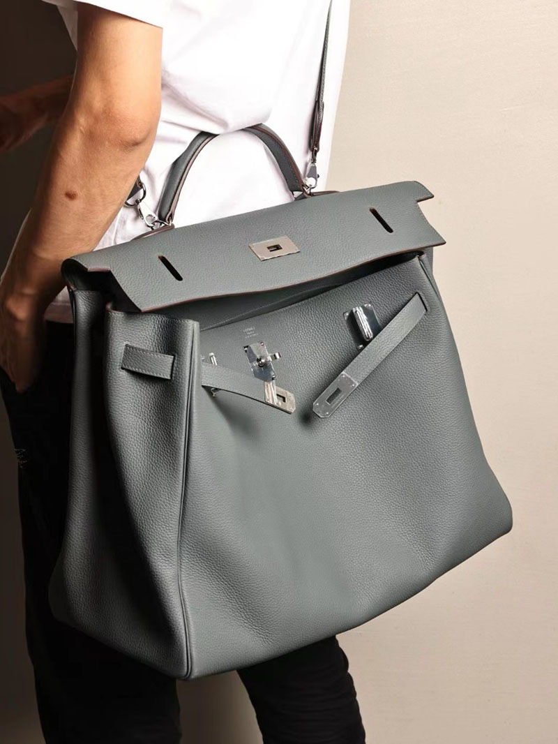 エルメス ケリー50 定価 HERMES ケリー50 メンズ ブルーオラージュ トゴ シルバー金具 2412193 - 画像 (2)