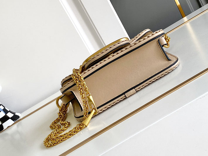 N品 ヴァレンティノ バッグ 人気 VALENTINO ショルダーバッグ レディース 斜めがけ 軽い ブランド 2412214 ダヴグレー ゴールド金具 - 画像 (6)