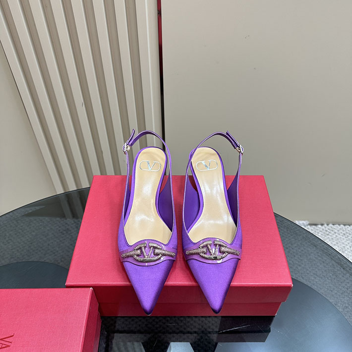 最高級ヴァレンティノスーパーコピー靴 ヴァレンティノパンプスコピー VALENTINO パンプス 歩きやすい ローヒール 2412289 パープル - 画像 (10)