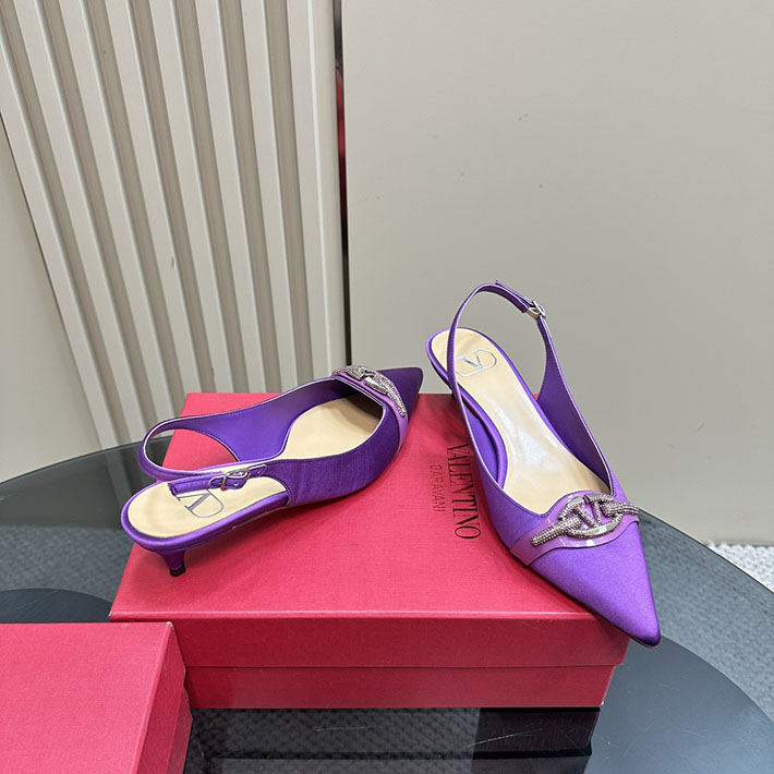 最高級ヴァレンティノスーパーコピー靴 ヴァレンティノパンプスコピー VALENTINO パンプス 歩きやすい ローヒール 2412289 パープル - 画像 (7)