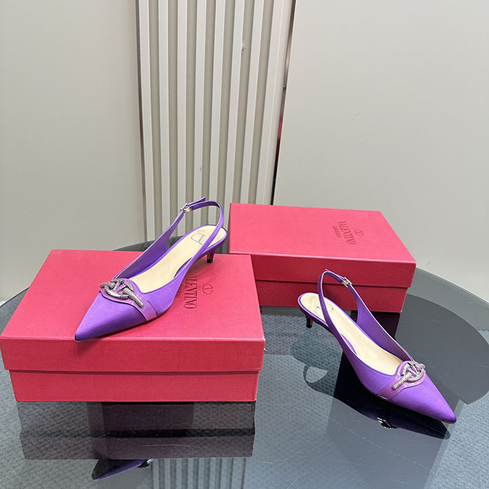 最高級ヴァレンティノスーパーコピー靴 ヴァレンティノパンプスコピー VALENTINO パンプス 歩きやすい ローヒール 2412289 パープル - 画像 (6)