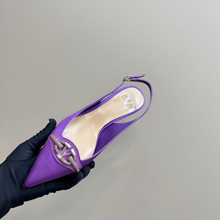 最高級ヴァレンティノスーパーコピー靴 ヴァレンティノパンプスコピー VALENTINO パンプス 歩きやすい ローヒール 2412289 パープル - 画像 (4)