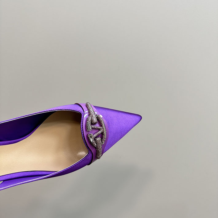 最高級ヴァレンティノスーパーコピー靴 ヴァレンティノパンプスコピー VALENTINO パンプス 歩きやすい ローヒール 2412289 パープル - 画像 (3)