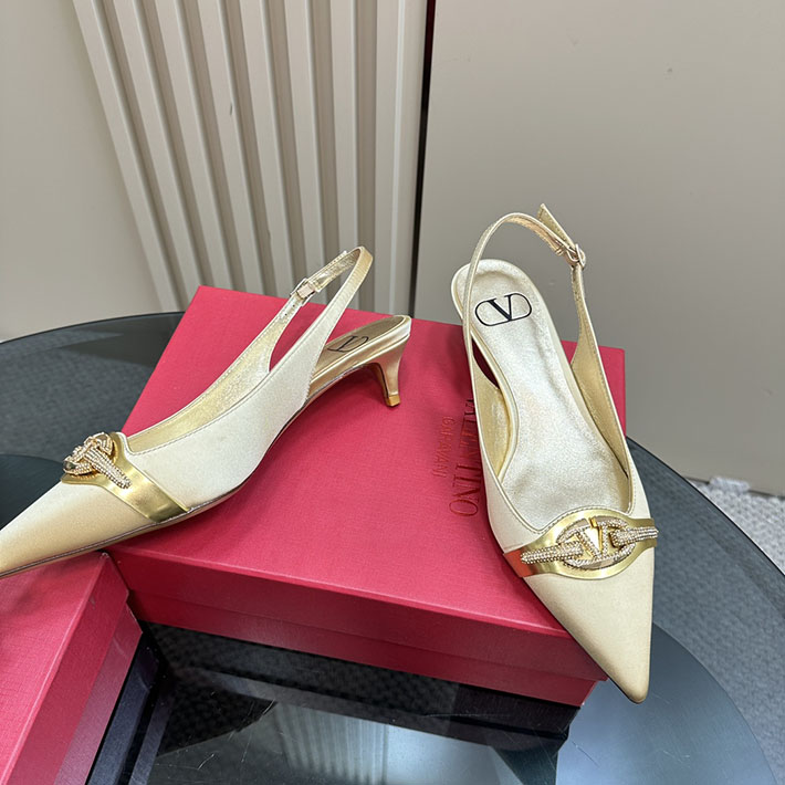 最高級ヴァレンティノスーパーコピー靴 ヴァレンティノパンプスコピー VALENTINO パンプス 歩きやすい ローヒール 2412290 ゴールド - 画像 (9)