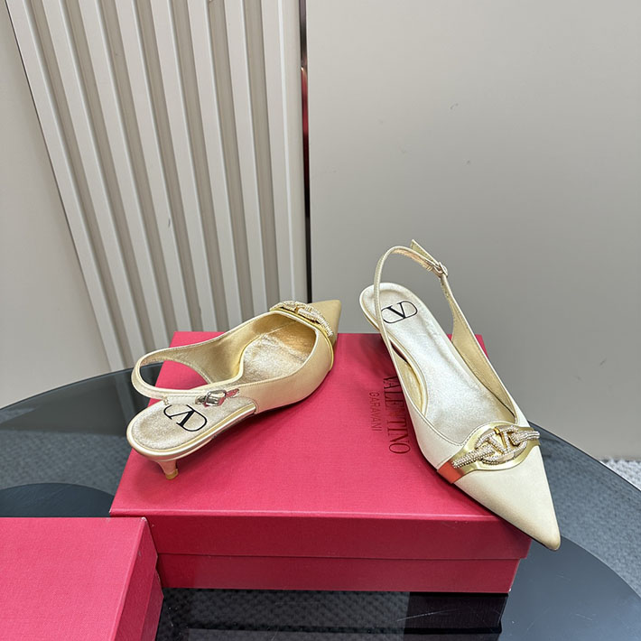 最高級ヴァレンティノスーパーコピー靴 ヴァレンティノパンプスコピー VALENTINO パンプス 歩きやすい ローヒール 2412290 ゴールド - 画像 (7)