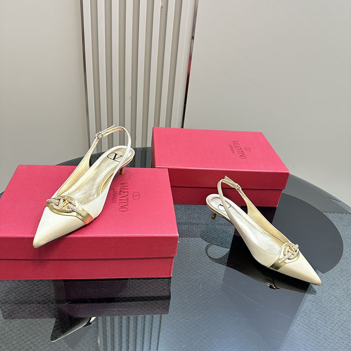 最高級ヴァレンティノスーパーコピー靴 ヴァレンティノパンプスコピー VALENTINO パンプス 歩きやすい ローヒール 2412290 ゴールド - 画像 (6)