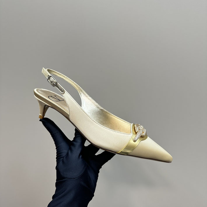 最高級ヴァレンティノスーパーコピー靴 ヴァレンティノパンプスコピー VALENTINO パンプス 歩きやすい ローヒール 2412290 ゴールド - 画像 (5)