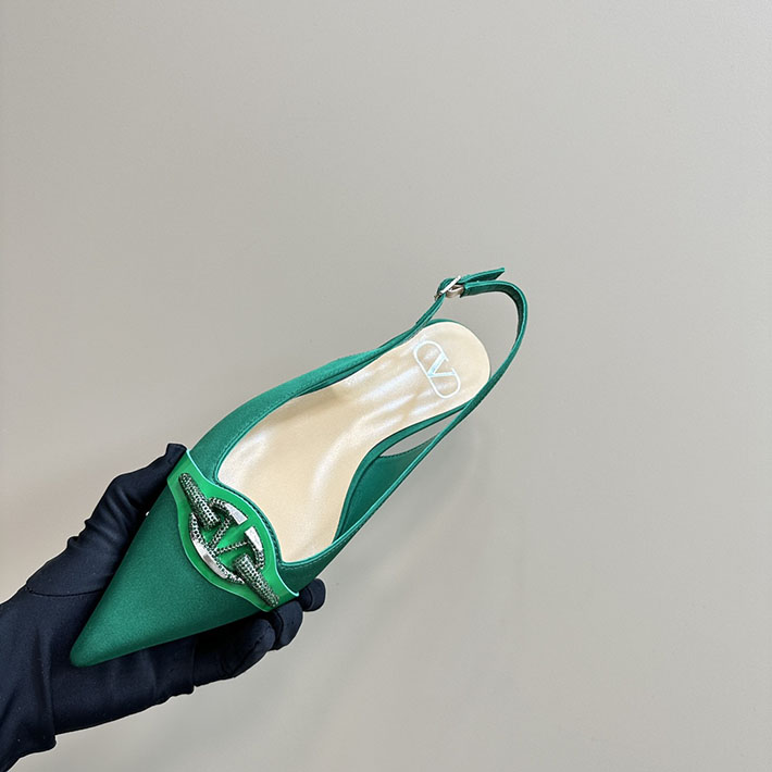 最高級ヴァレンティノスーパーコピー靴 ヴァレンティノパンプスコピー VALENTINO パンプス 歩きやすい ローヒール 2412292 グリーン - 画像 (4)