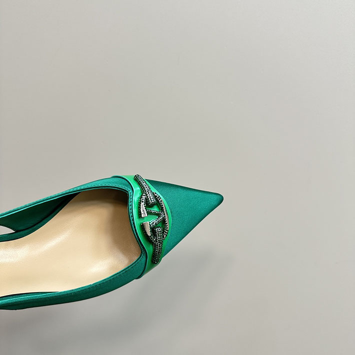 最高級ヴァレンティノスーパーコピー靴 ヴァレンティノパンプスコピー VALENTINO パンプス 歩きやすい ローヒール 2412292 グリーン - 画像 (3)