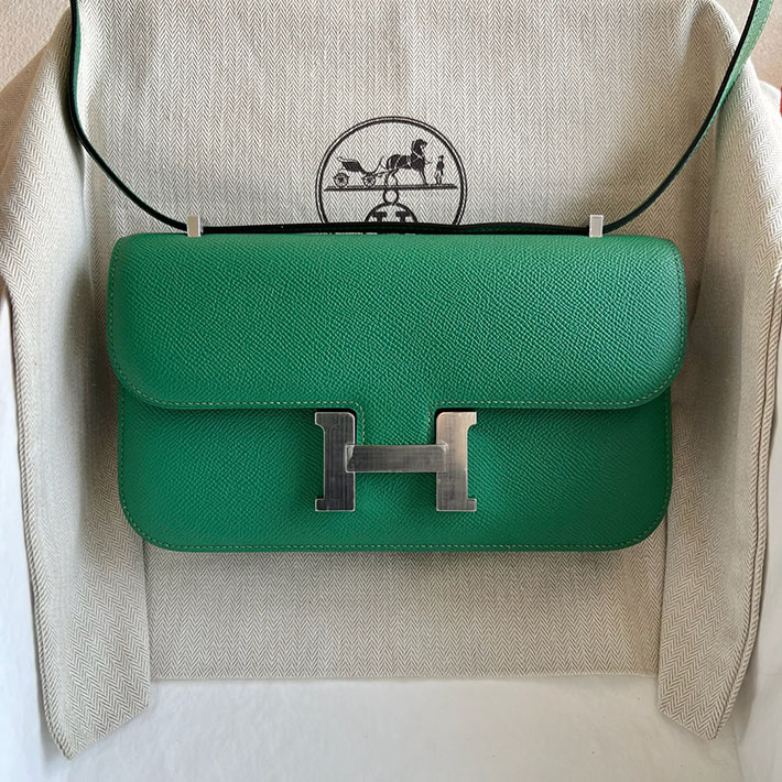 ブランドバッグ アウトレット HERMES コンスタンス1 エラン ヴェールヴェルティゴ ヴォーエプソン シルバー金具 2025定価 2513308 - 画像 (2)