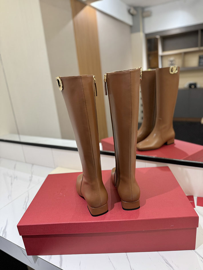 最高級ヴァレンティノスーパーコピー靴 ヴァレンティノブーツコピー VALENTINO ロングブーツ 流行り 2025 2412315 ブラウン - 画像 (2)