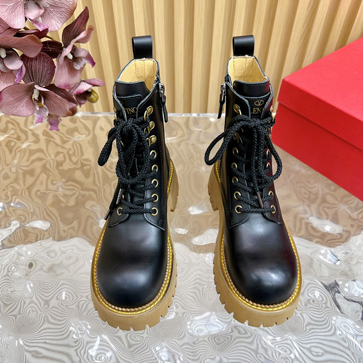最高級ヴァレンティノスーパーコピー靴 ヴァレンティノブーツコピー VALENTINO レースアップブーツ 歩きやすい 2412429 ブラック - 画像 (6)