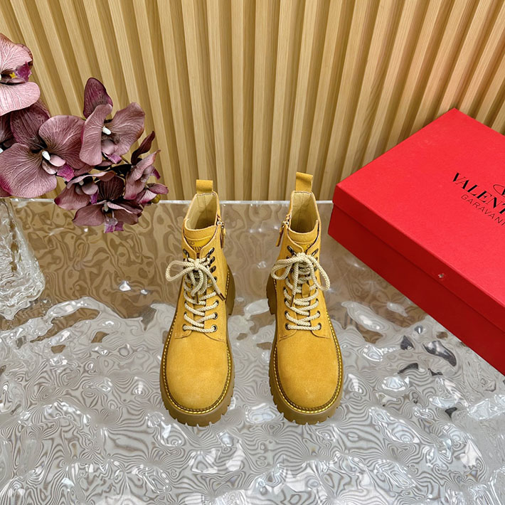 最高級ヴァレンティノスーパーコピー靴 ヴァレンティノブーツコピー VALENTINO 編み上げブーツ レディース 歩きやすい 2412430 ベージュ - 画像 (7)