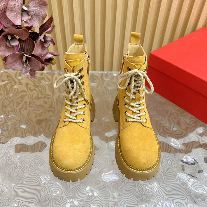 最高級ヴァレンティノスーパーコピー靴 ヴァレンティノブーツコピー VALENTINO 編み上げブーツ レディース 歩きやすい 2412430 ベージュ - 画像 (6)