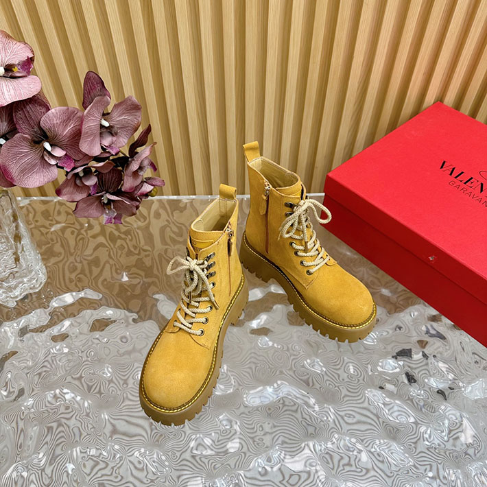 最高級ヴァレンティノスーパーコピー靴 ヴァレンティノブーツコピー VALENTINO 編み上げブーツ レディース 歩きやすい 2412430 ベージュ - 画像 (5)