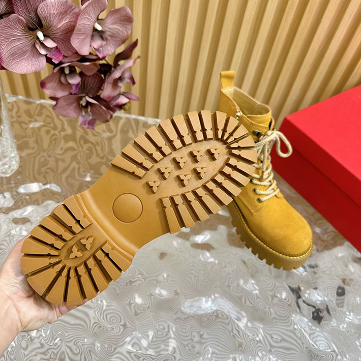 最高級ヴァレンティノスーパーコピー靴 ヴァレンティノブーツコピー VALENTINO 編み上げブーツ レディース 歩きやすい 2412430 ベージュ - 画像 (2)
