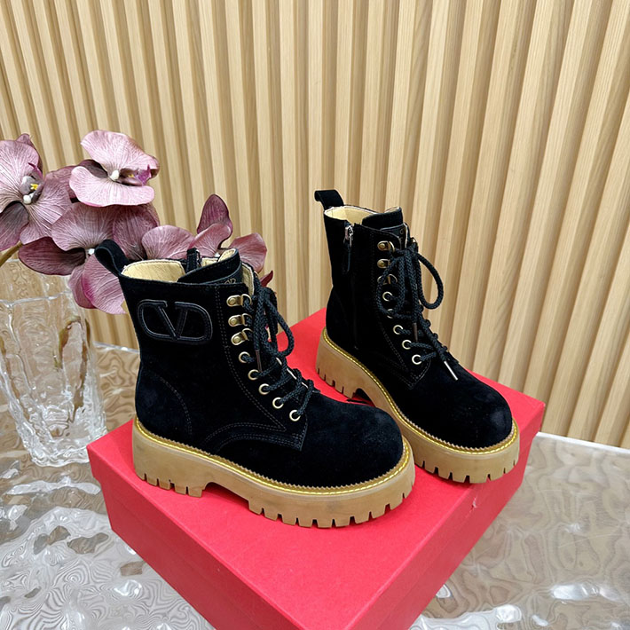 最高級ヴァレンティノスーパーコピー靴 ヴァレンティノブーツコピー VALENTINO 編み上げブーツ レディース 歩きやすい 2412431 ブラック - 画像 (8)