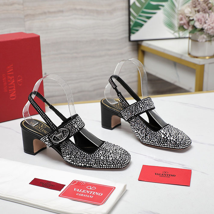 最高級ヴァレンティノスーパーコピー靴 ヴァレンティノサンダルコピー VALENTINO ヒール サンダル 歩きやすい 2412474 ホワイト ブラック - 画像 (6)
