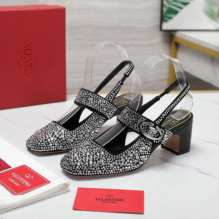 最高級ヴァレンティノスーパーコピー靴 ヴァレンティノサンダルコピー VALENTINO ヒール サンダル 歩きやすい 2412474 ホワイト ブラック - 画像 (5)