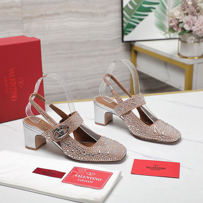 最高級ヴァレンティノスーパーコピー靴 ヴァレンティノサンダルコピー VALENTINO ヒール サンダル 歩きやすい 2412475 ホワイト ピンク - 画像 (7)