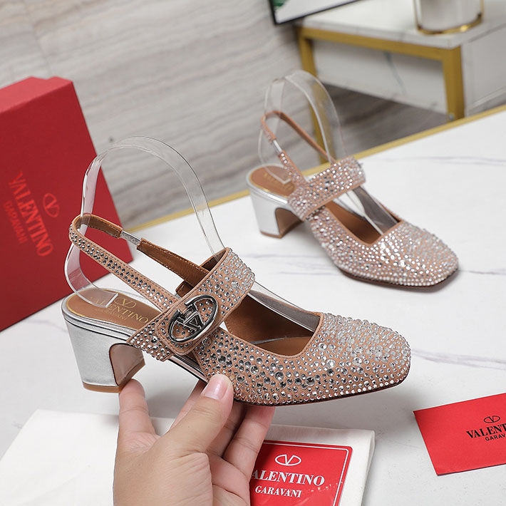最高級ヴァレンティノスーパーコピー靴 ヴァレンティノサンダルコピー VALENTINO ヒール サンダル 歩きやすい 2412475 ホワイト ピンク - 画像 (6)