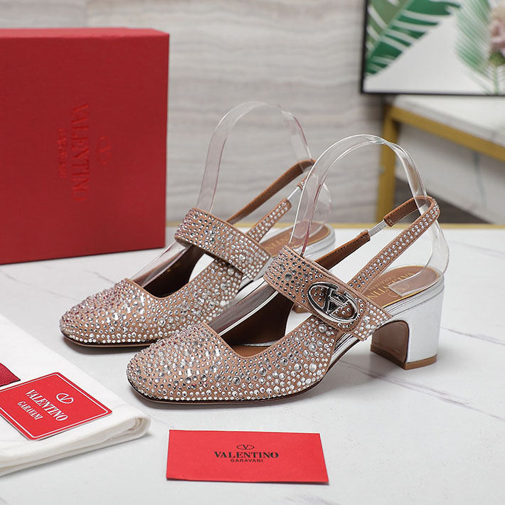 最高級ヴァレンティノスーパーコピー靴 ヴァレンティノサンダルコピー VALENTINO ヒール サンダル 歩きやすい 2412475 ホワイト ピンク - 画像 (4)