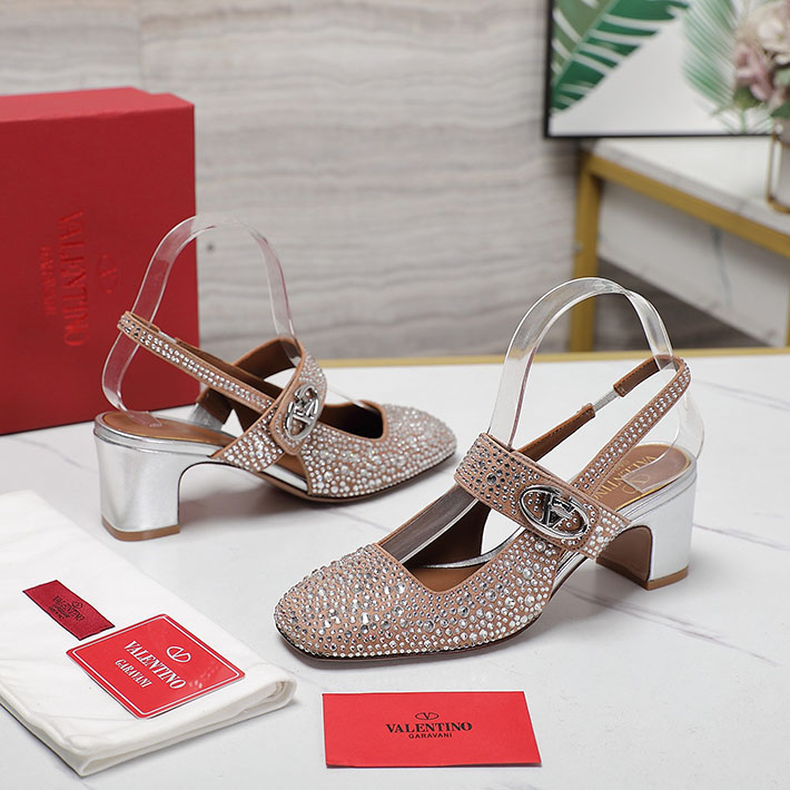 最高級ヴァレンティノスーパーコピー靴 ヴァレンティノサンダルコピー VALENTINO ヒール サンダル 歩きやすい 2412475 ホワイト ピンク - 画像 (3)