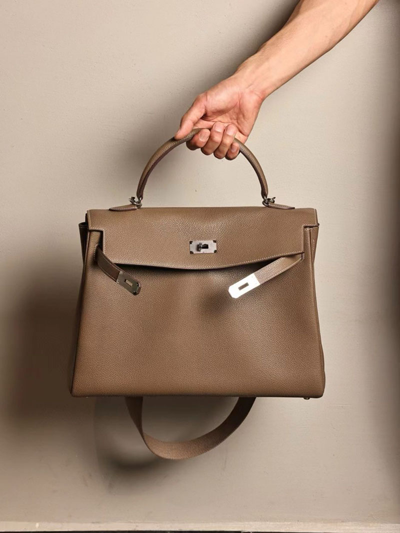 エルメス ケリー40 定価 HERMES ケリー40 メンズ エトゥープ トゴ シルバー金具 2412789 - 画像 (4)