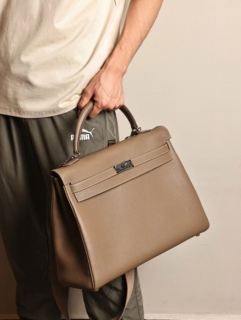 エルメス ケリー40 定価 HERMES ケリー40 メンズ エトゥープ トゴ シルバー金具 2412789 - 画像 (3)