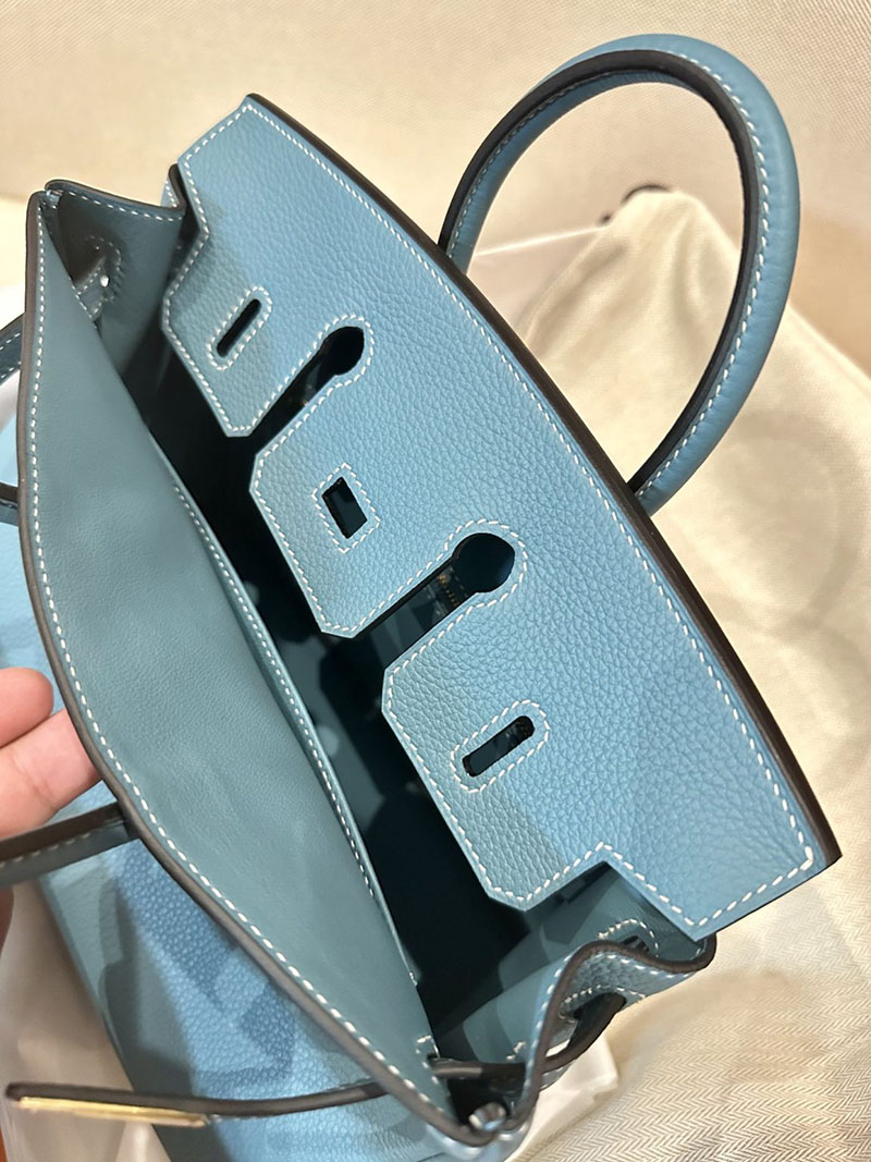 バーキン風バッグ 本革 エルメス HERMES バーキン25 ニューブルージーン トゴ ゴールド金具 2412838 - 画像 (8)