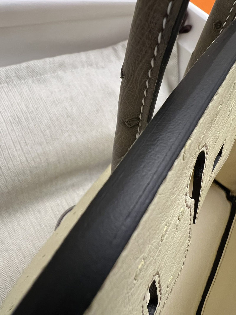 バーキン バッグ なぜ高い エルメス バーキン25 パーシュマン/グリアスファルト オーストリッチ ゴールド金具 2412839 - 画像 (2)