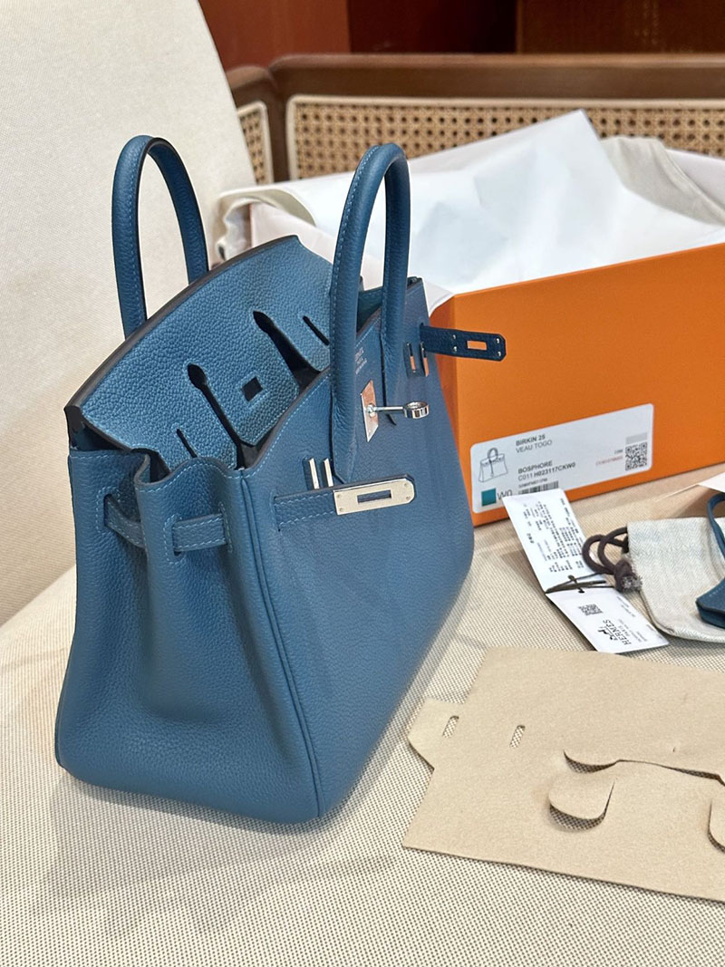 バーキン売る マルか エルメス HERMES バーキン25 ヴェールボスフォール トゴ シルバー金具 2412853 - 画像 (7)