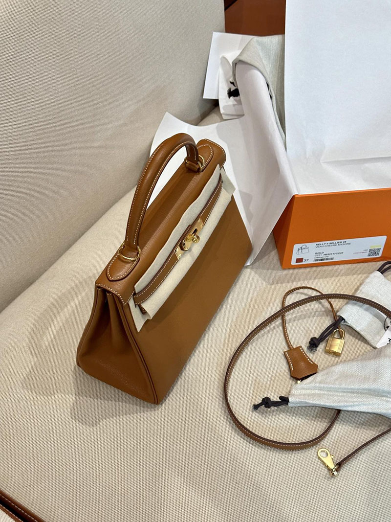 ケリー28 内縫い 定価 エルメス HERMES ケリー28 内縫い ゴールド トゴ ゴールド金具 2412854 - 画像 (2)