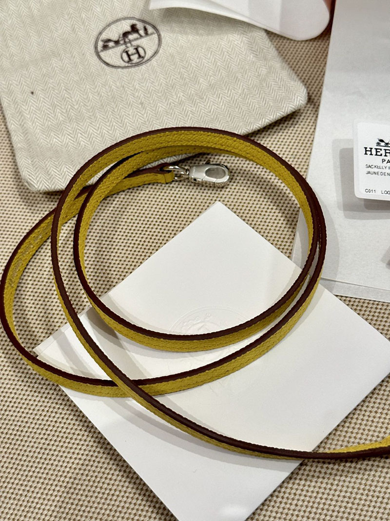 エルメス 刻印 2025 エルメス ケリーミニ 20 パーソナル ジョーヌアンブル/パールグレー ヴォーエプソン シルバー金具 2412856 - 画像 (2)