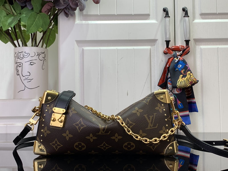 ルイヴィトン ロウキーホーボー 芸能人 スリム トランク ブラウン M13147 キャンバス ゴールド金具 - 画像 (9)