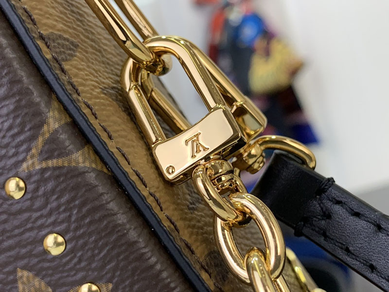 ルイヴィトン ロウキーホーボー 芸能人 スリム トランク ブラウン M13147 キャンバス ゴールド金具 - 画像 (3)