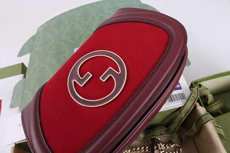 グッチ ショルダーバッグ 人気順 GUCCI グッチ ブロンディ ミニ ショルダーバッグ 815700 HAAKF 6207 レッド ゴールド金具 - 画像 (7)