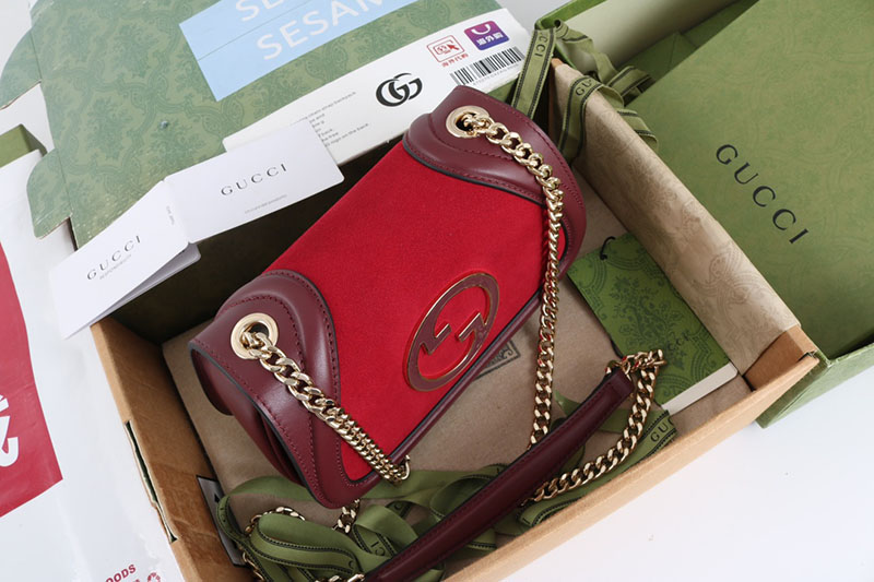 グッチ ショルダーバッグ 人気順 GUCCI グッチ ブロンディ ミニ ショルダーバッグ 815700 HAAKF 6207 レッド ゴールド金具 - 画像 (6)