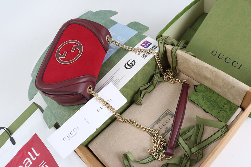 グッチ ショルダーバッグ 人気順 GUCCI グッチ ブロンディ ミニ ショルダーバッグ 815700 HAAKF 6207 レッド ゴールド金具 - 画像 (4)