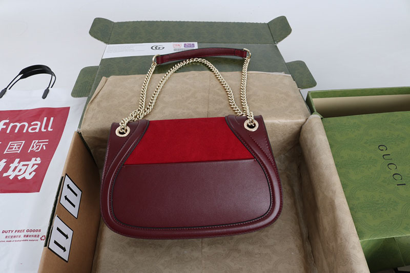 グッチ ショルダーバッグ 人気順 GUCCI グッチ ブロンディ スモール ショルダーバッグ 815715 HAAKF 6207 レッド ゴールド金具 - 画像 (9)