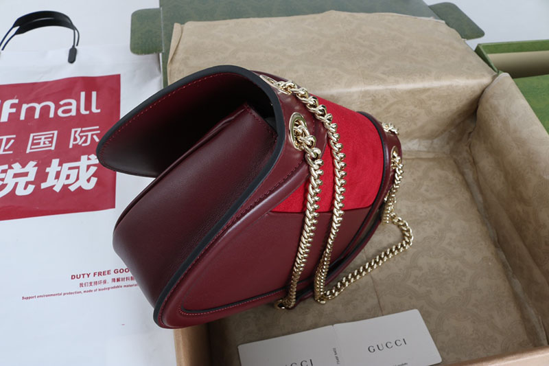 グッチ ショルダーバッグ 人気順 GUCCI グッチ ブロンディ スモール ショルダーバッグ 815715 HAAKF 6207 レッド ゴールド金具 - 画像 (7)
