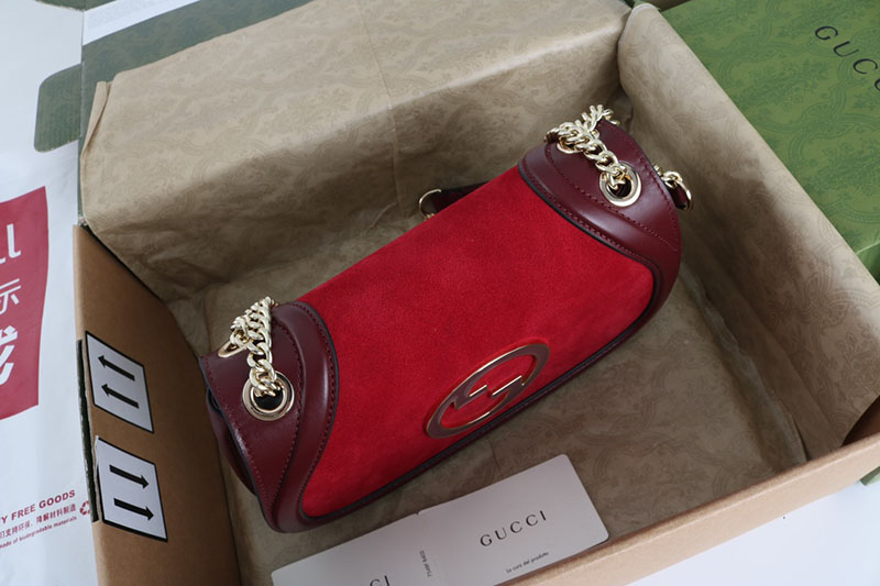 グッチ ショルダーバッグ 人気順 GUCCI グッチ ブロンディ スモール ショルダーバッグ 815715 HAAKF 6207 レッド ゴールド金具 - 画像 (6)