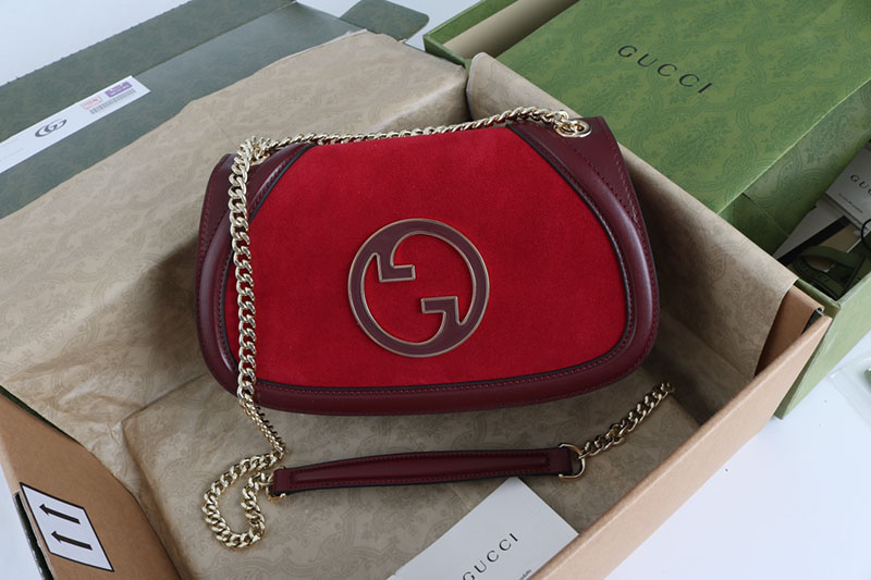 グッチ ショルダーバッグ 人気順 GUCCI グッチ ブロンディ スモール ショルダーバッグ 815715 HAAKF 6207 レッド ゴールド金具 - 画像 (5)