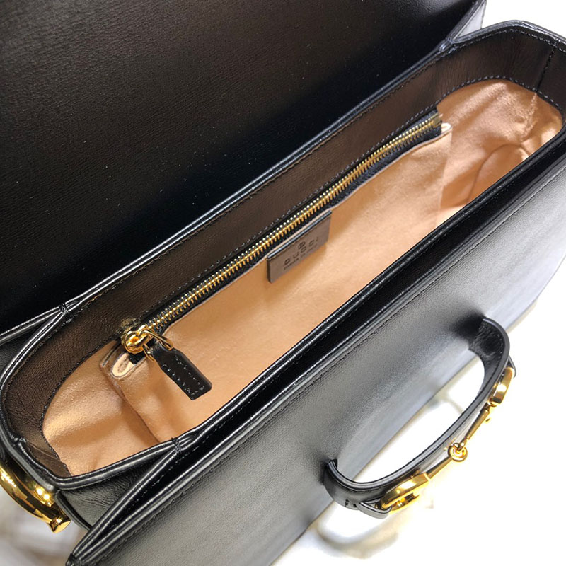 グッチ ショルダーバッグ 人気順 グッチ ホースビット 1955 スモール ショルダーバッグ 602204 1DB0G 1000 ブラック ゴールド金具 - 画像 (3)