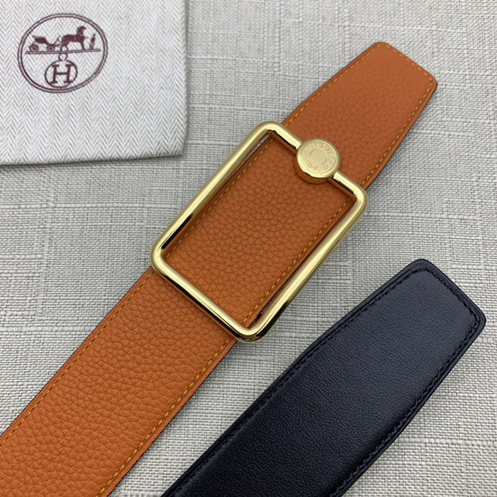 最高級エルメススーパーコピー エルメスベルトコピー エルメス ベルト メンズ 人気 2515070 ブラック/オレンジ トゴ ゴールド金具 - 画像 (3)