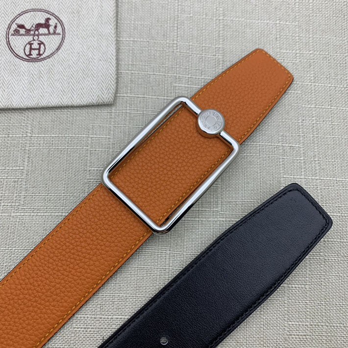 最高級エルメススーパーコピー エルメスベルトコピー エルメス ベルト メンズ 人気 2515070 ブラック/オレンジ トゴ ゴールド金具 - 画像 (2)