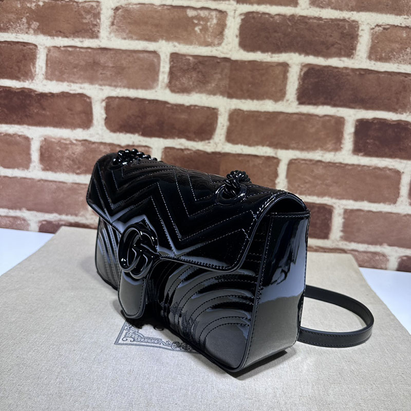 グッチ バッグ 新作 2024 グッチ GGマーモント スモール ショルダーバッグ 443497 DTDFV 1000 ブラック ブラック金具 - 画像 (9)