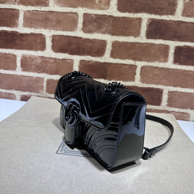 グッチ バッグ アウトレット グッチ GGマーモント ミニ ショルダーバッグ 446744 DTDFV 1000 ブラック ブラック金具 - 画像 (9)