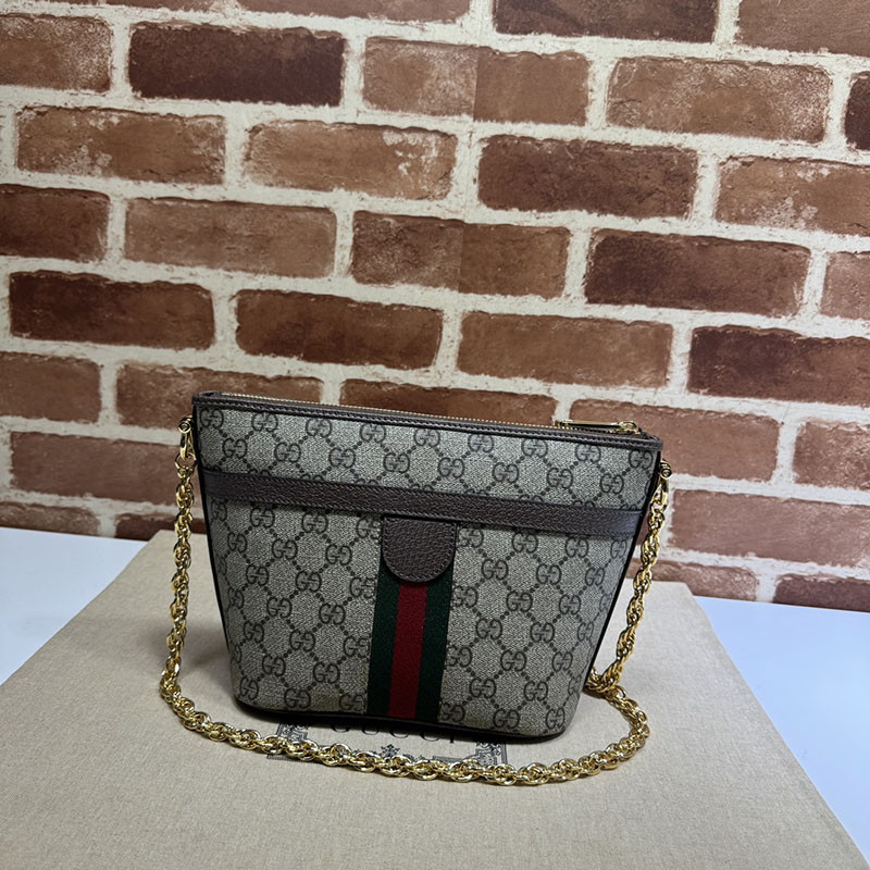レディース グッチ ミニバッグ 人気 グッチ GGデニム ミニ ショルダーバッグ 781397 96IWG 8745 ベージュ&エボニー ゴールド金具 - 画像 (8)
