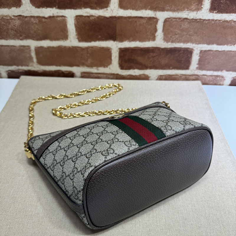 レディース グッチ ミニバッグ 人気 グッチ GGデニム ミニ ショルダーバッグ 781397 96IWG 8745 ベージュ&エボニー ゴールド金具 - 画像 (7)
